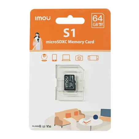 IMOU CARTE MÉMOIRE MICRO SD 64GO CLASSE 10 (ST2-64-S1) – Image 2