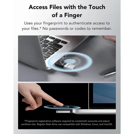 LEXAR JUMPDRIVE FINGERPRINT F35 CLÉ USB 3.0 128GB – Image 3