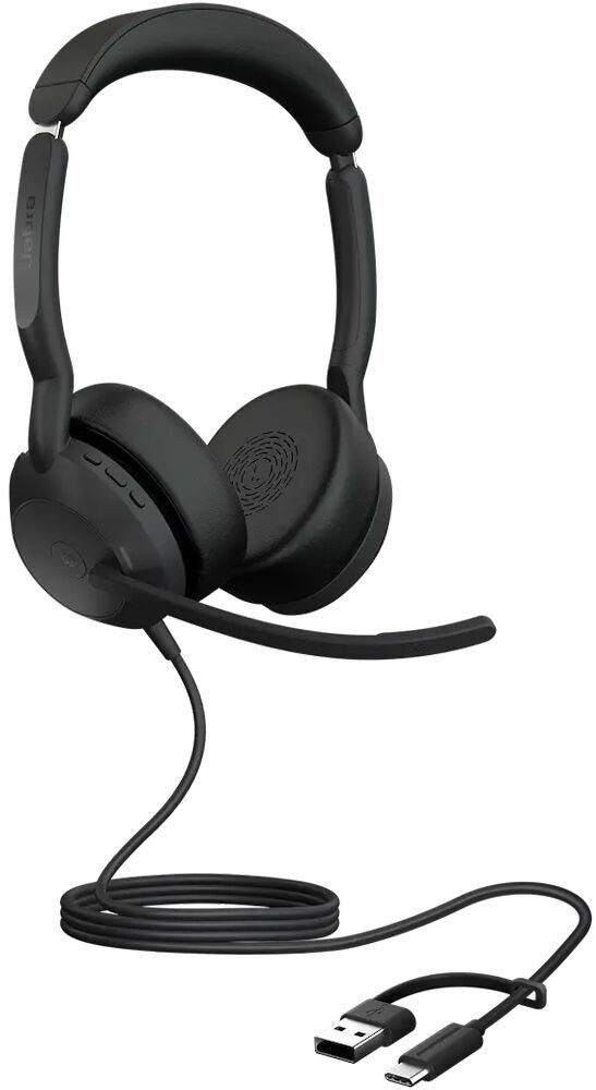 Micro-casque Jabra Evolve2 50 version stereo MS, adaptateur USB C/A (25089-999-799)