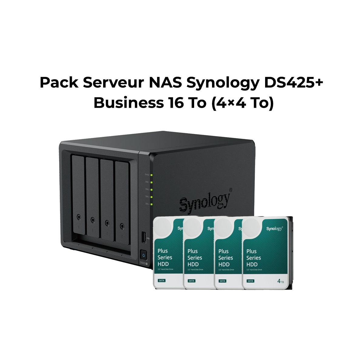 Pack Serveur NAS 2 baies Synology DiskStation® DS425+ Business 16 To (4×4 To)