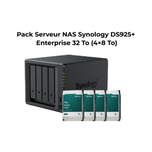 Pack Serveur NAS 2 baies Synology DiskStation® DS925+ Enterprise 32 To (4×8 To)