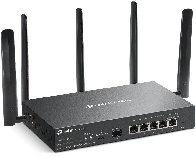 Routeur VPN TP-Link Omada 4G+ Cat6 WiFi AX3000 Gigabit (ER706W-4G) – Image 2