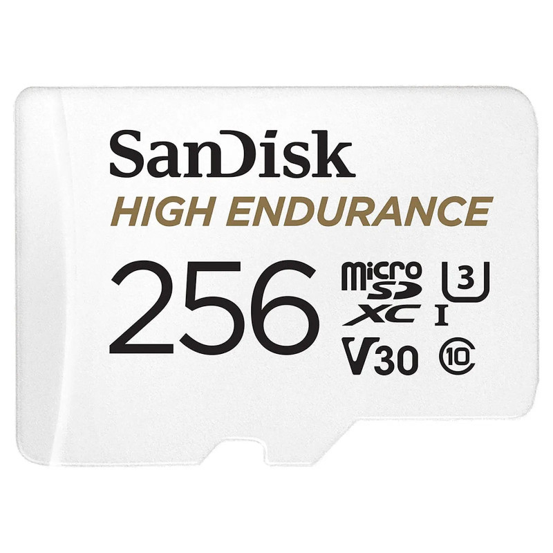 SANDISK HIGH ENDURANCE MICROSDXC UHS-I U3 V30 256 GO + ADAPTATEUR SD