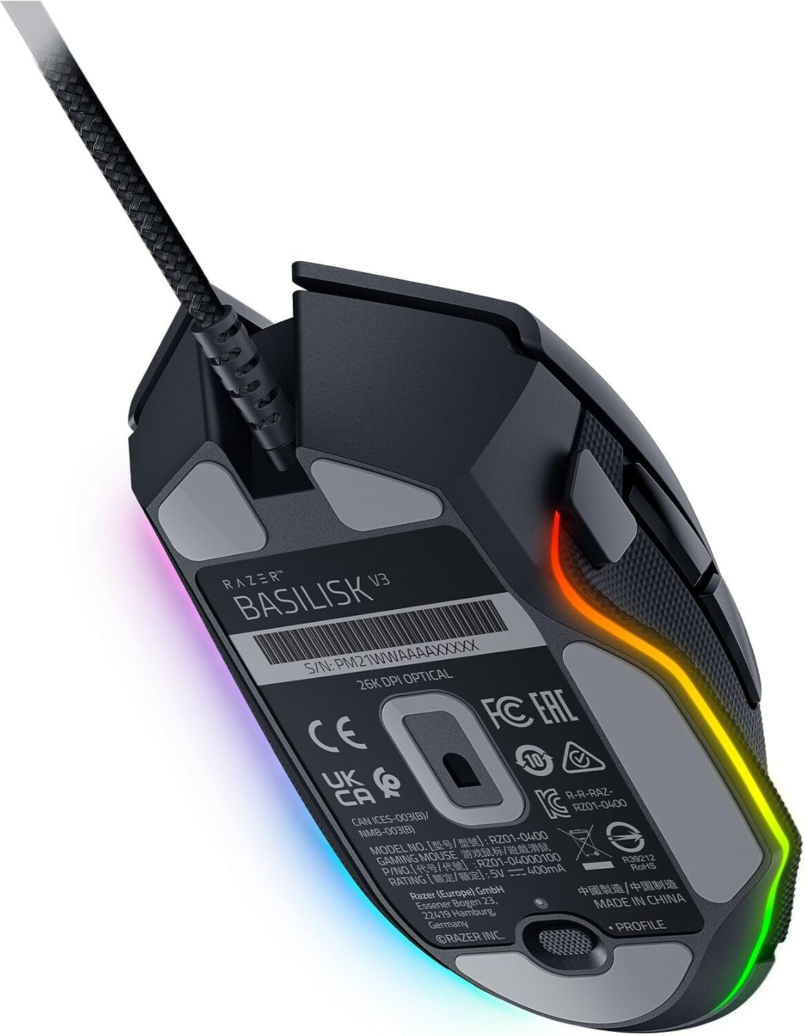 Souris gaming filaire Razer Basilisk V3 (RZ01-04000100-R3M1) – Image 3