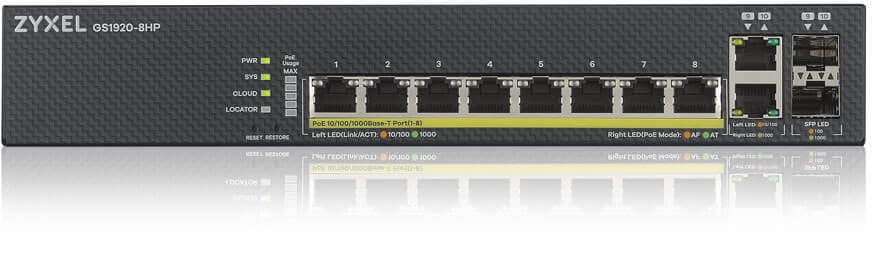 Switch Administrable Zyxel ZY-GS19208HPV2 8ports 2SFP PoE (GS1920-8HPV2-EU0101F)
