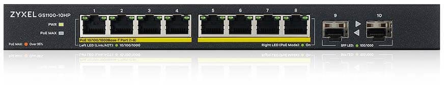 Switch non administré Zyxel GS1100-10HPv2 PoE 8ports Gigabit 2SFP (GS1100-10HP-EU0102F)