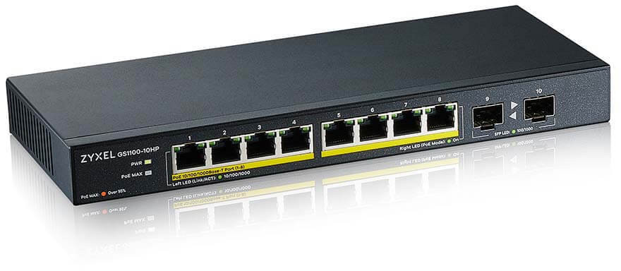 Switch non administré Zyxel GS1100-10HPv2 PoE 8ports Gigabit 2SFP (GS1100-10HP-EU0102F) – Image 2